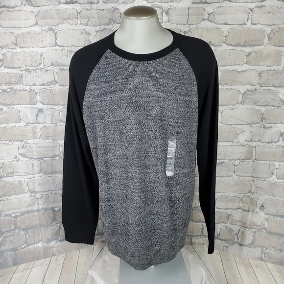 Gap Marled Knit Crewneck Sweater  Gray Black XL - Picture 1 of 14